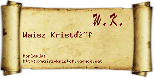 Waisz Kristóf névjegykártya